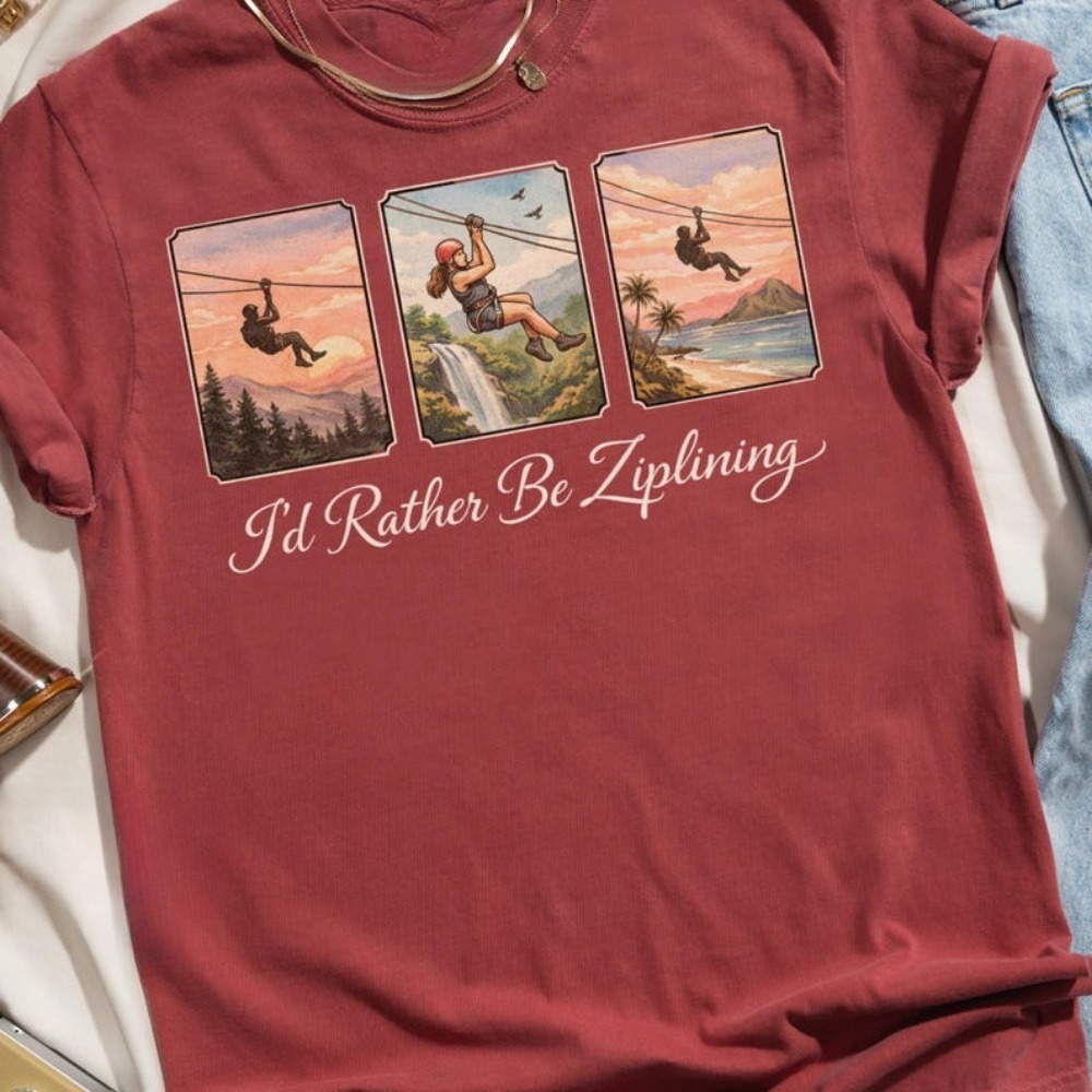 I'd Rather Be Ziplining T-Shir - Outdoor Adventure Ziplines & Waterfall Puerto Vallarta recensione e prezzo