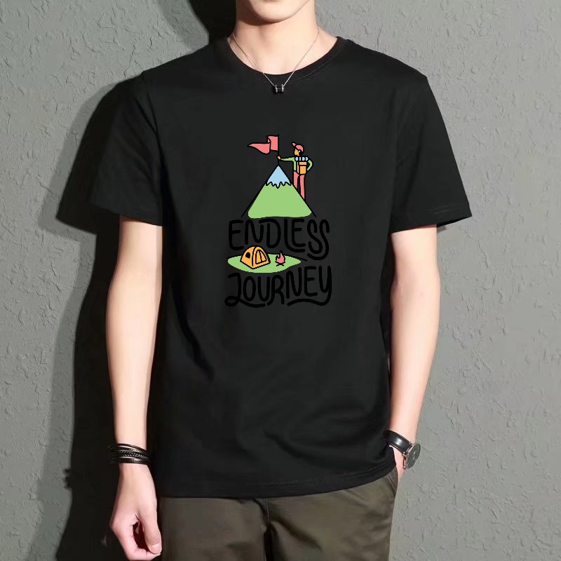 Men's Black Round-Neck Short-S - Outdoor Adventure Outfit recensione e prezzo